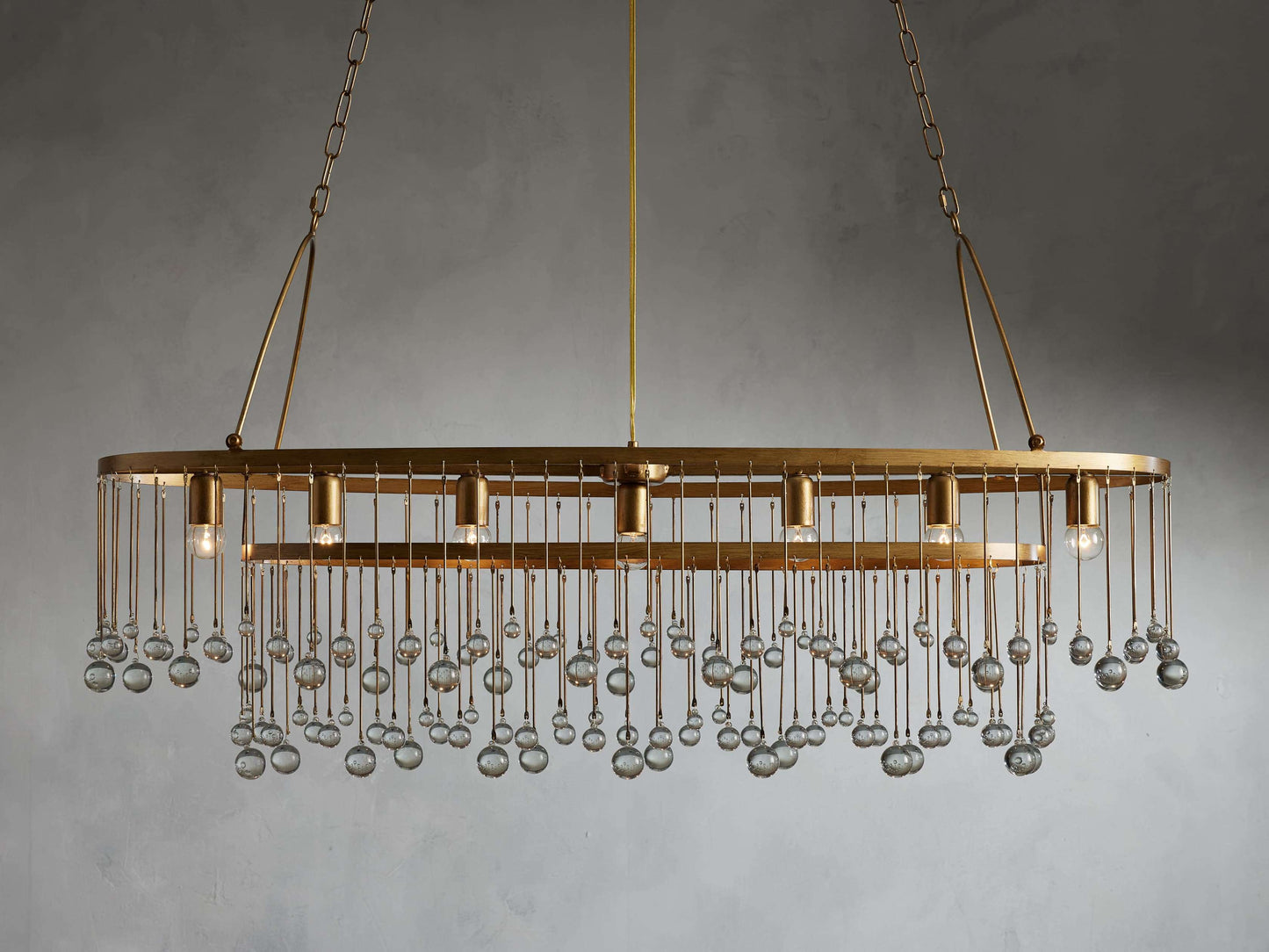 Italian Crystal Drop Cage Chandelier