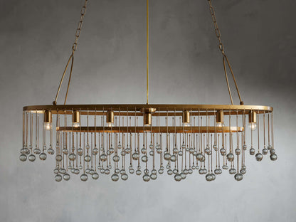 Italian Crystal Drop Cage Chandelier
