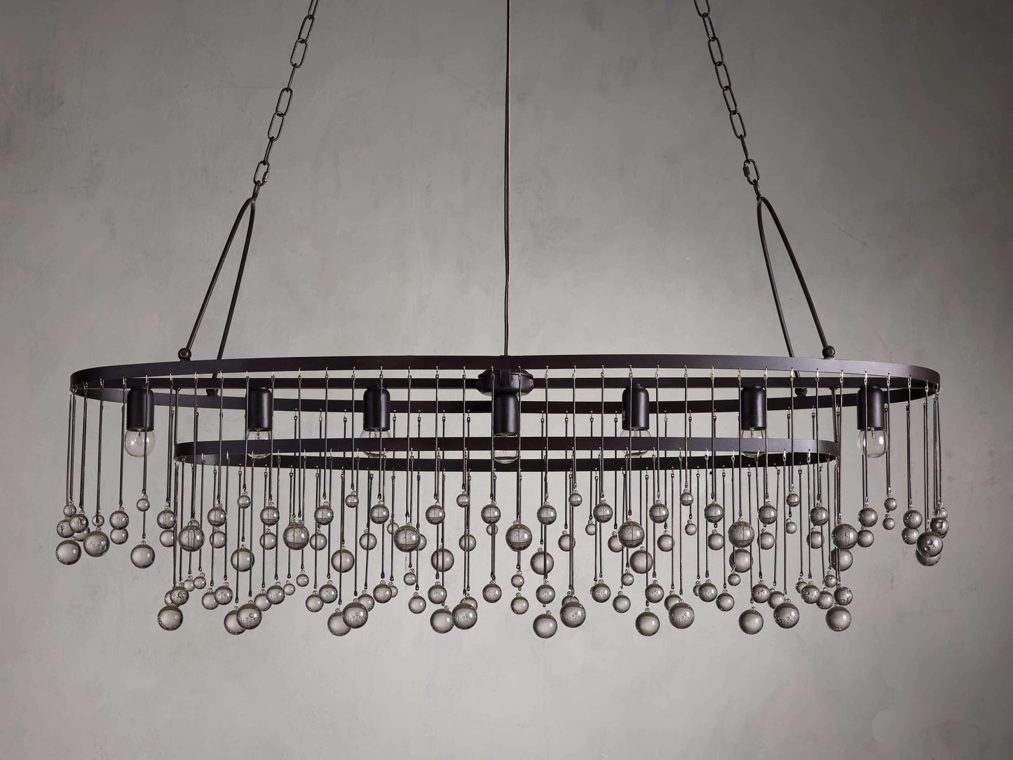 Italian Crystal Drop Cage Chandelier