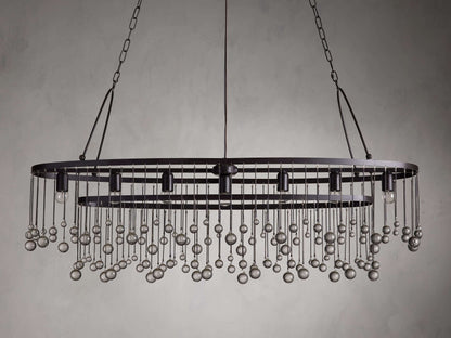 Italian Crystal Drop Cage Chandelier