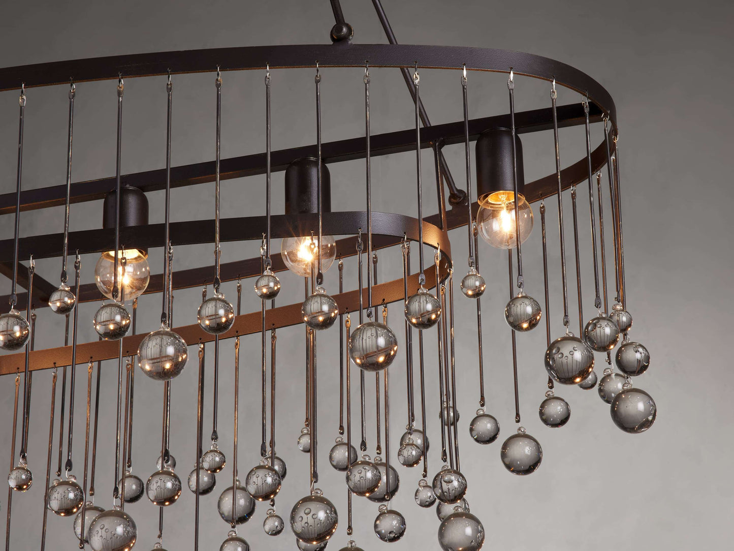 Italian Crystal Drop Cage Chandelier
