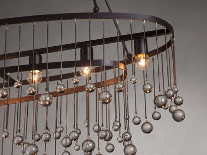 Italian Crystal Drop Cage Chandelier