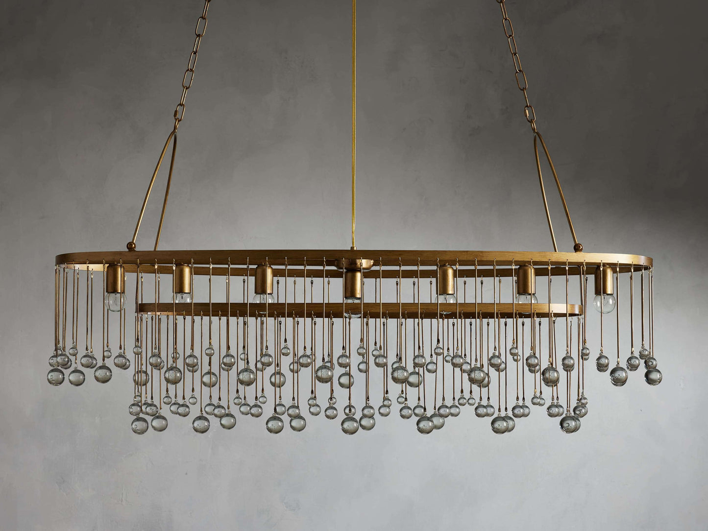 Italian Crystal Drop Cage Chandelier