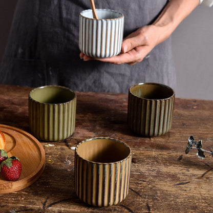 Kessho Kiln-Stripe Pottery Cup