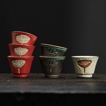 Lotus Ember Artisan Tea Cup