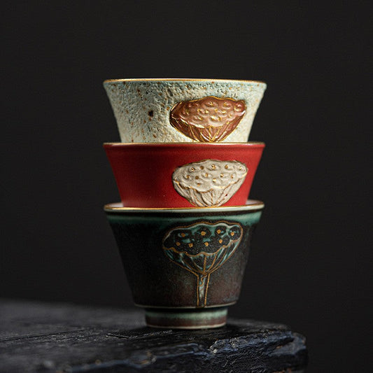 Lotus Ember Artisan Tea Cup