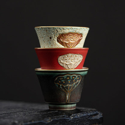 Lotus Ember Artisan Tea Cup