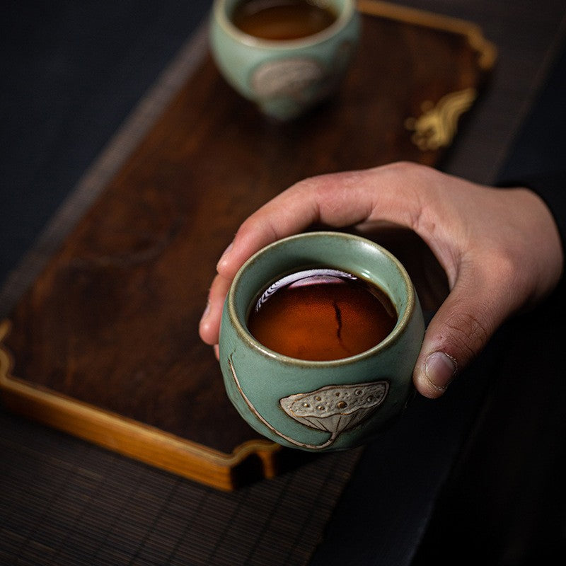 Lotus Ember Artisan Tea Cup
