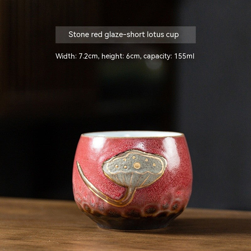 Lotus Ember Artisan Tea Cup