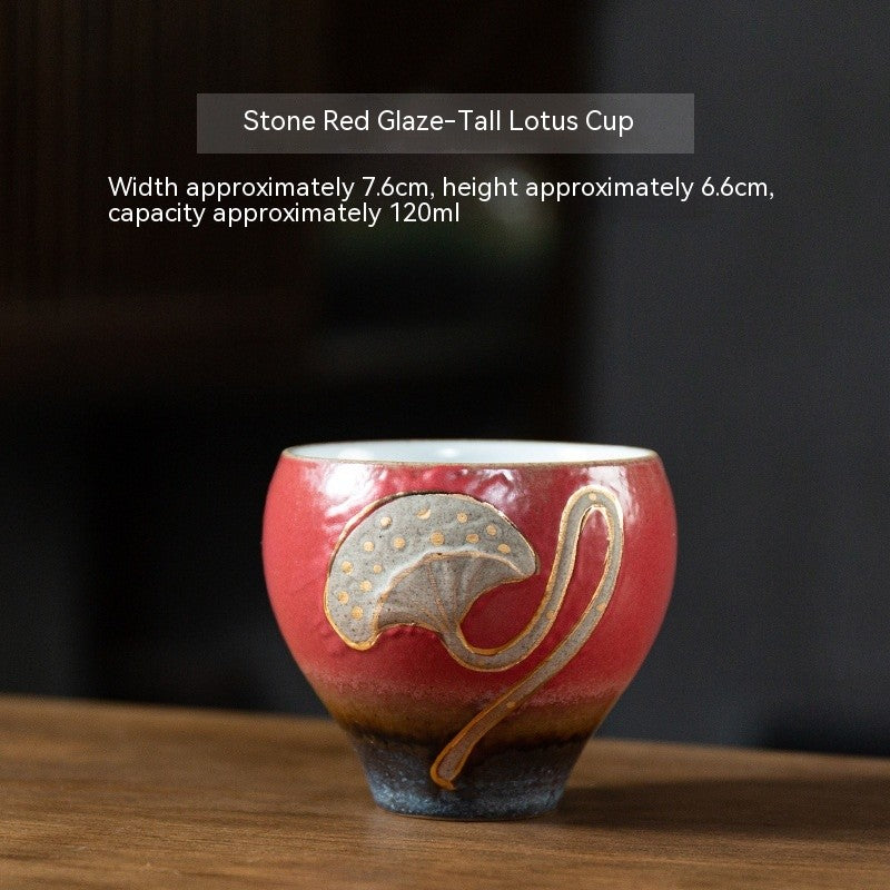 Lotus Ember Artisan Tea Cup