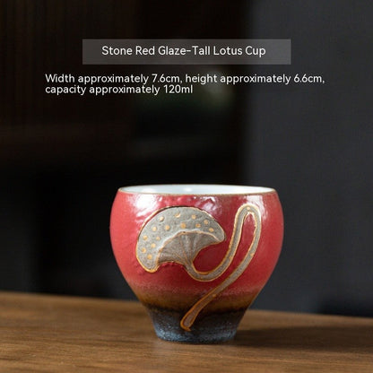 Lotus Ember Artisan Tea Cup
