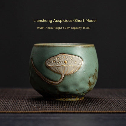 Lotus Ember Artisan Tea Cup