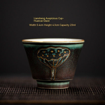Lotus Ember Artisan Tea Cup