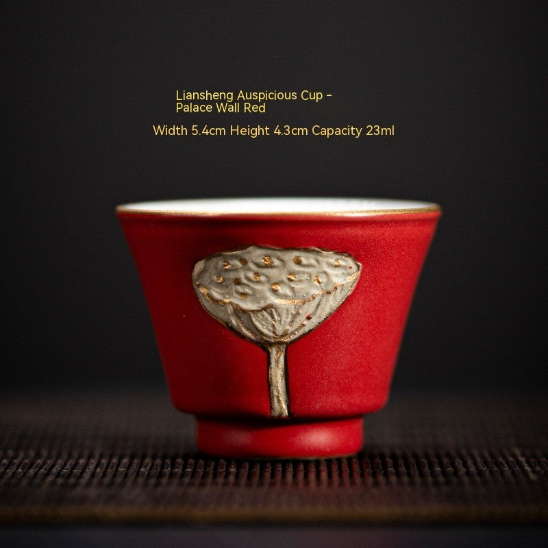 Lotus Ember Artisan Tea Cup