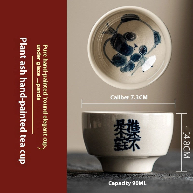 Meadow Gray Hand-Painted Animal Tea Cup