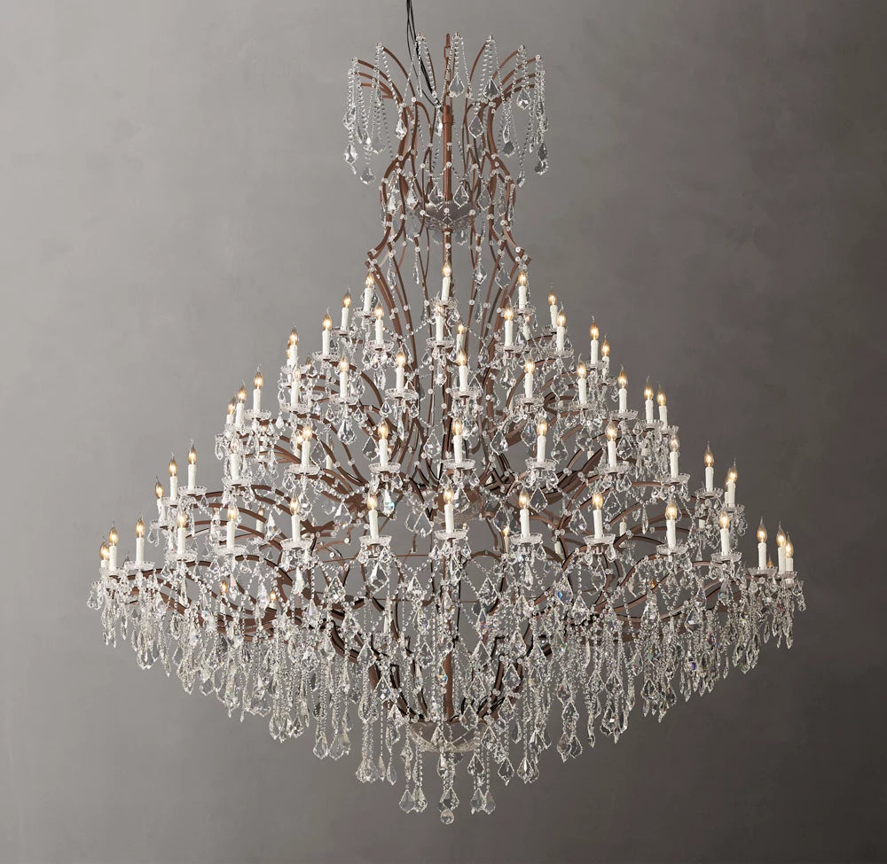Monumental Rococo Crystal Chandelier