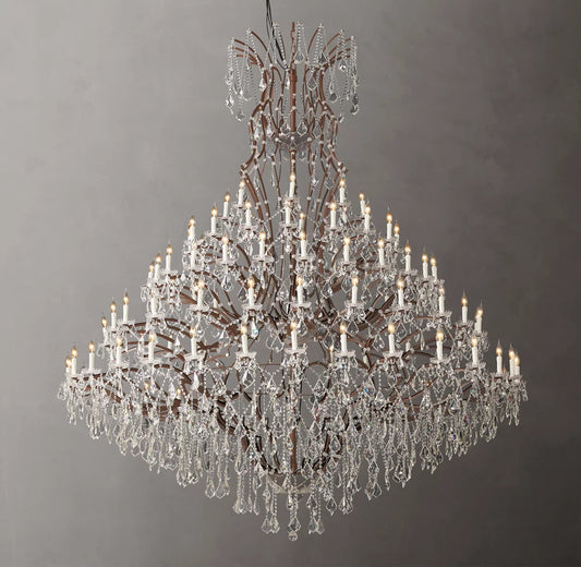 Monumental Rococo Crystal Chandelier
