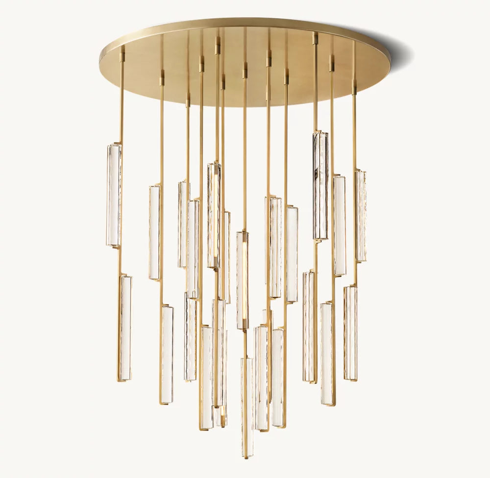 Optical Crystal Prism Cascade Chandelier