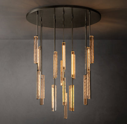 Optical Crystal Prism Cascade Chandelier