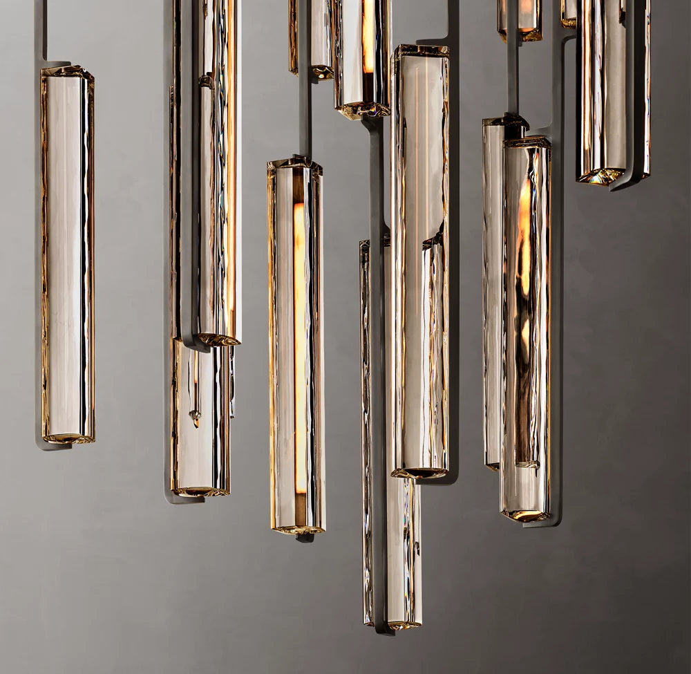 Optical Crystal Prism Cascade Chandelier