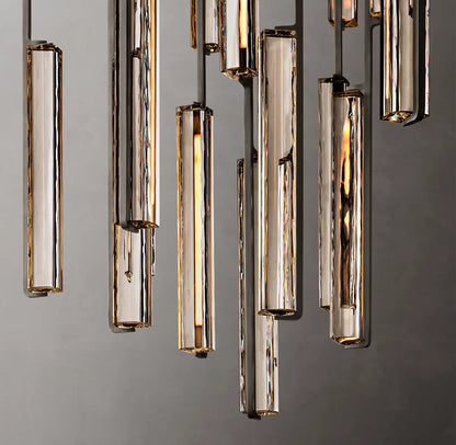 Optical Crystal Prism Cascade Chandelier
