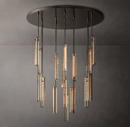 Optical Crystal Prism Cascade Chandelier