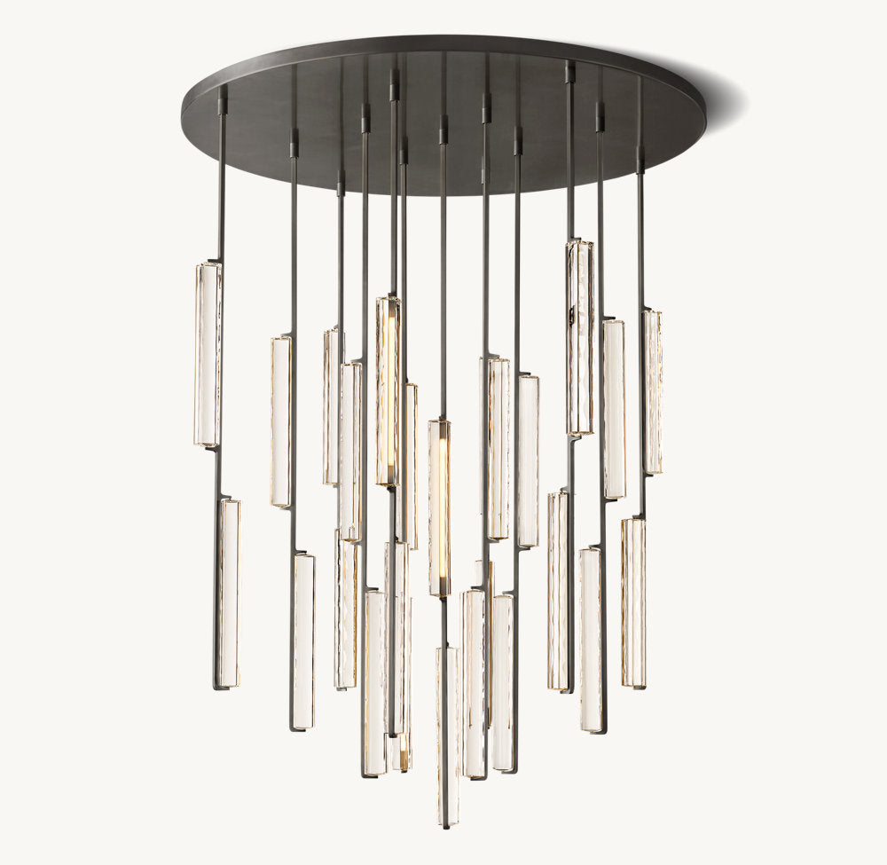 Optical Crystal Prism Cascade Chandelier