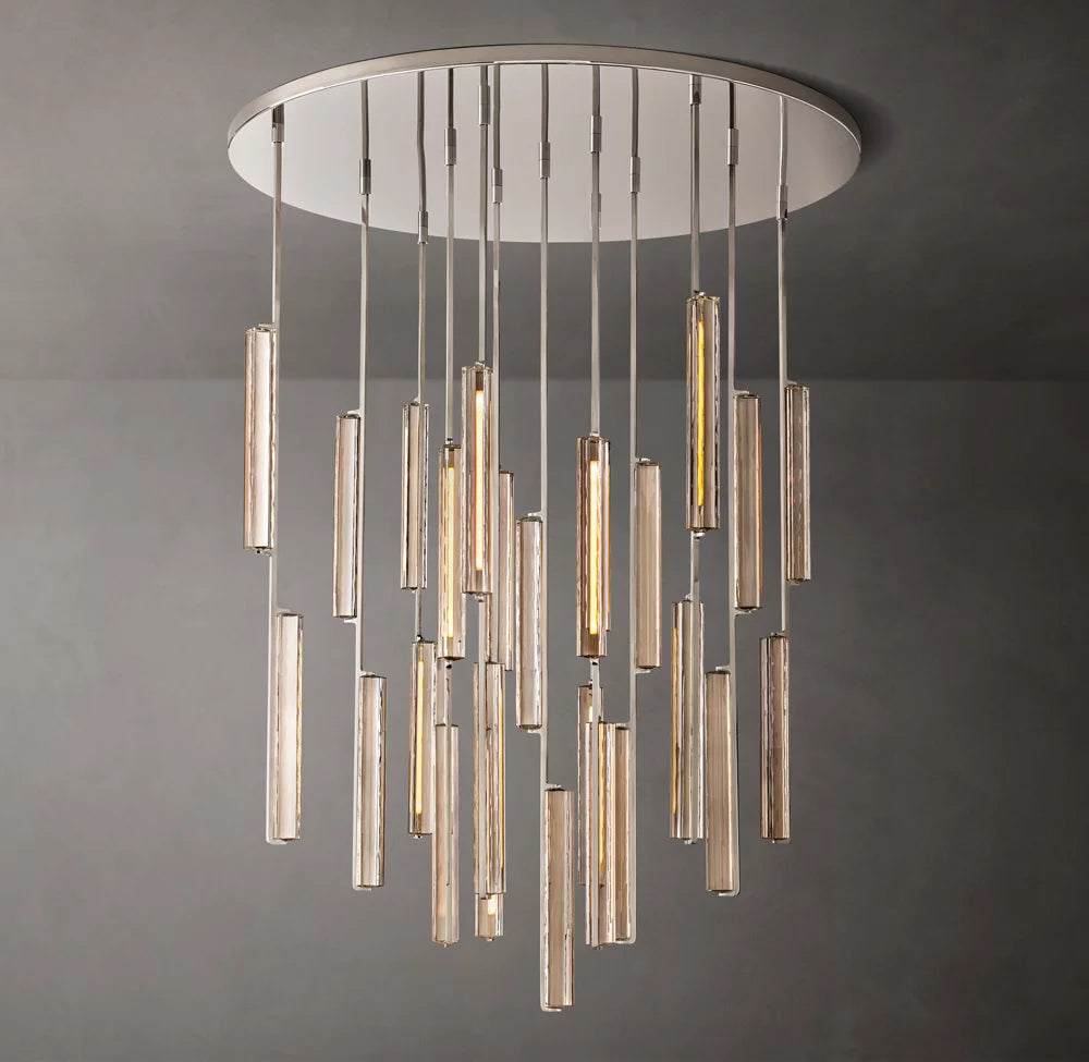 Optical Crystal Prism Cascade Chandelier