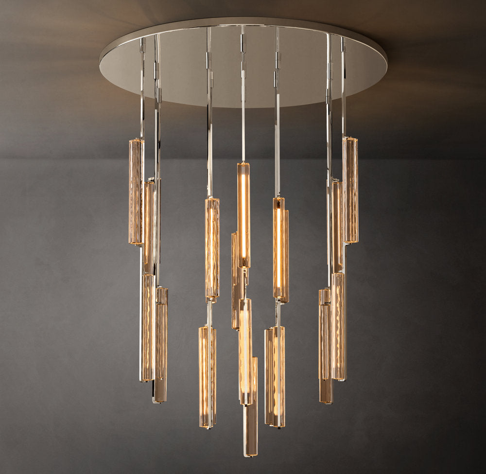 Optical Crystal Prism Cascade Chandelier