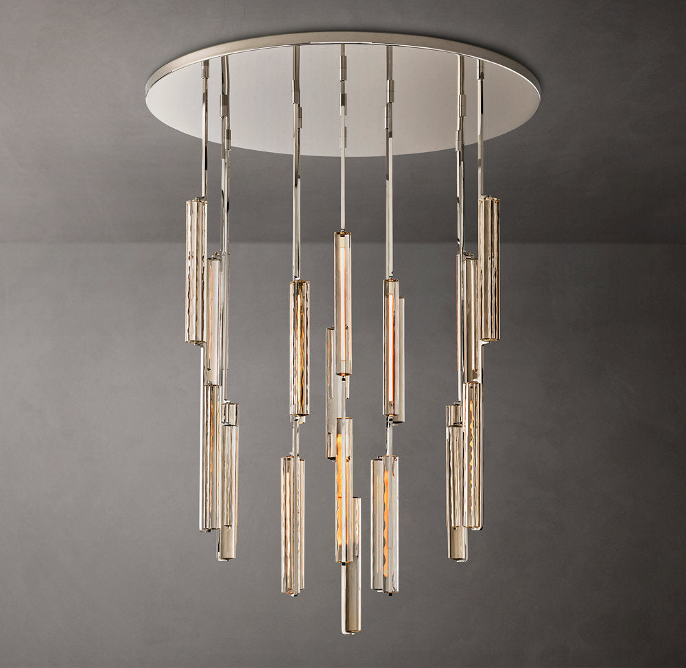 Optical Crystal Prism Cascade Chandelier