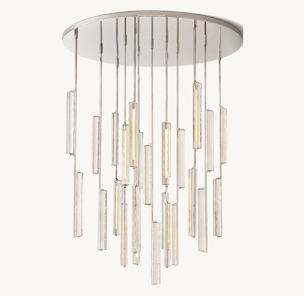 Optical Crystal Prism Cascade Chandelier