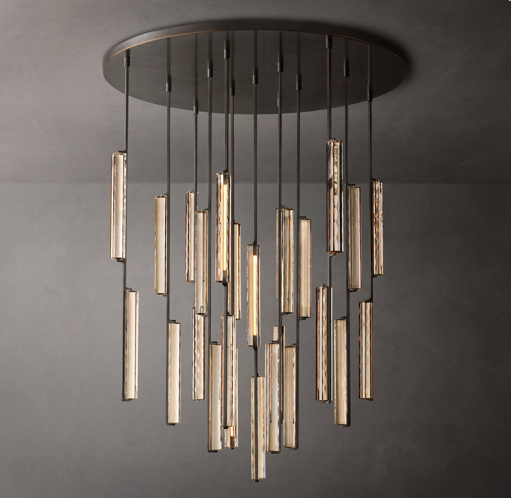 Optical Crystal Prism Cascade Chandelier