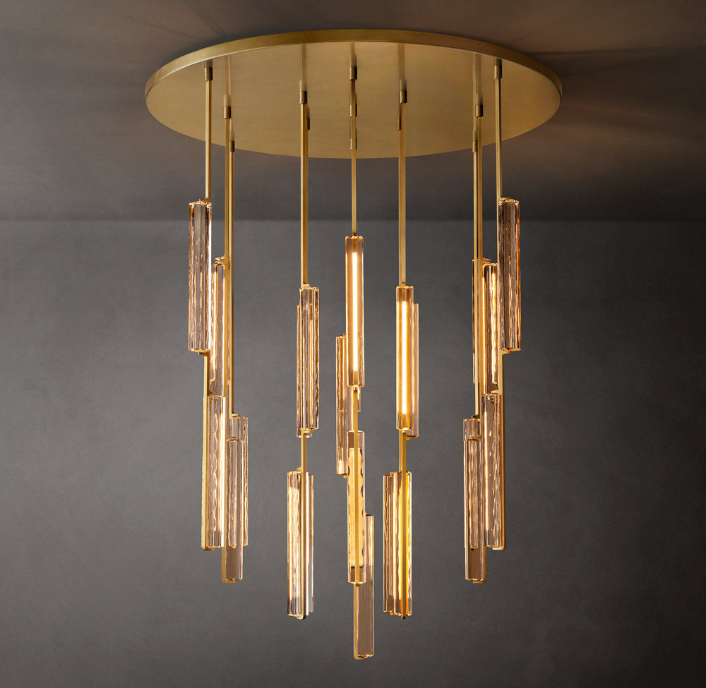 Optical Crystal Prism Cascade Chandelier