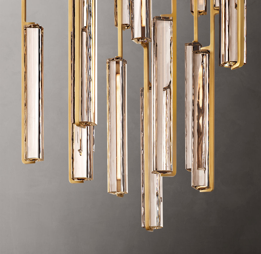 Optical Crystal Prism Cascade Chandelier
