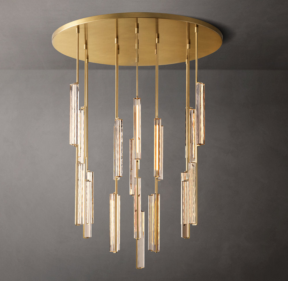 Optical Crystal Prism Cascade Chandelier