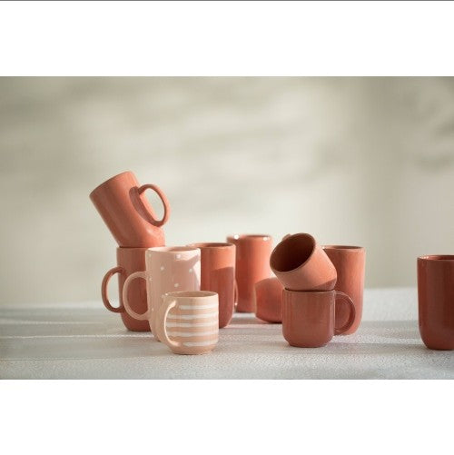 Peach Glow Ceramic Mug with Wooden Lid