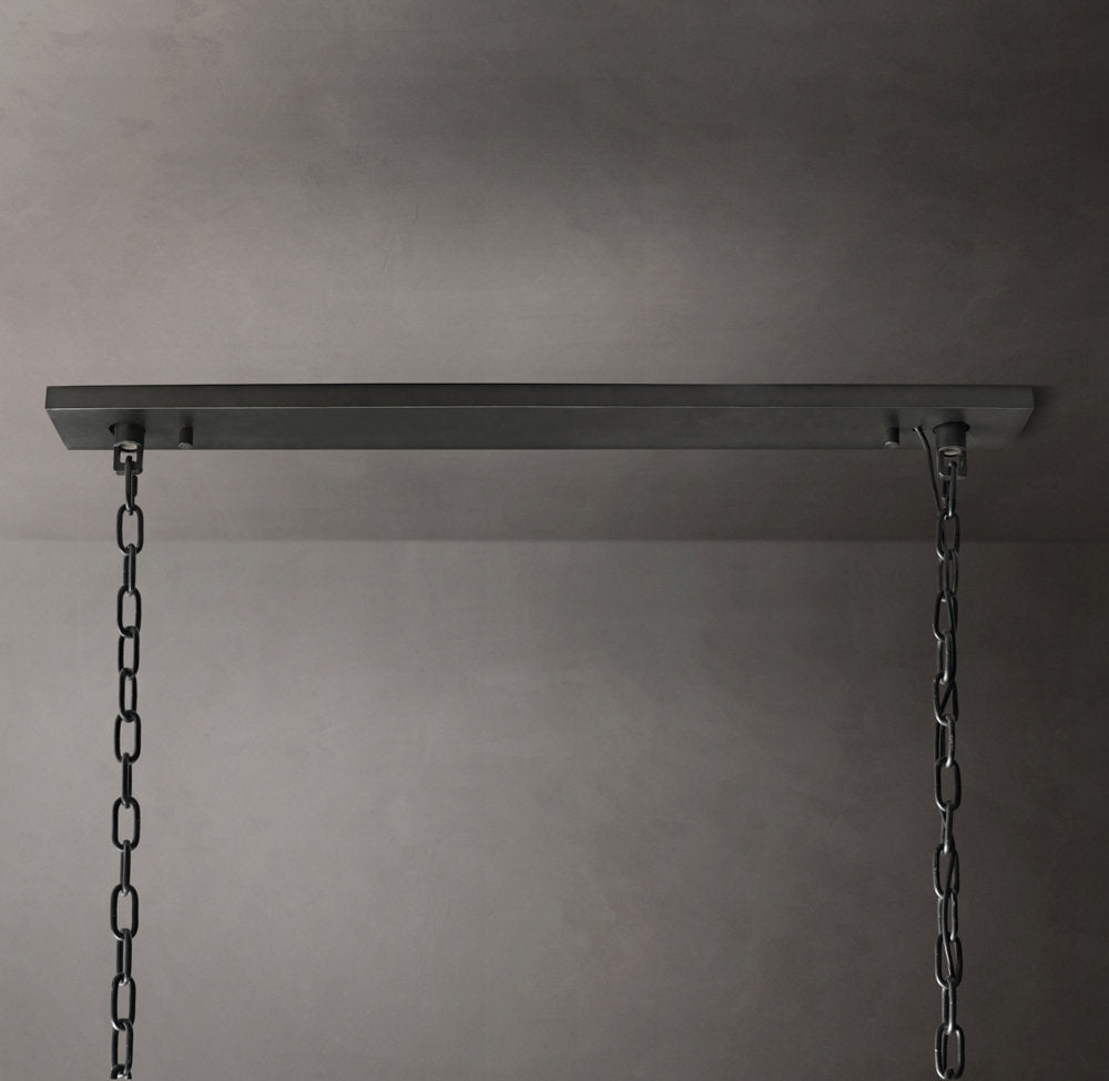 Rectangular Crystal Prism Gallery Chandelier