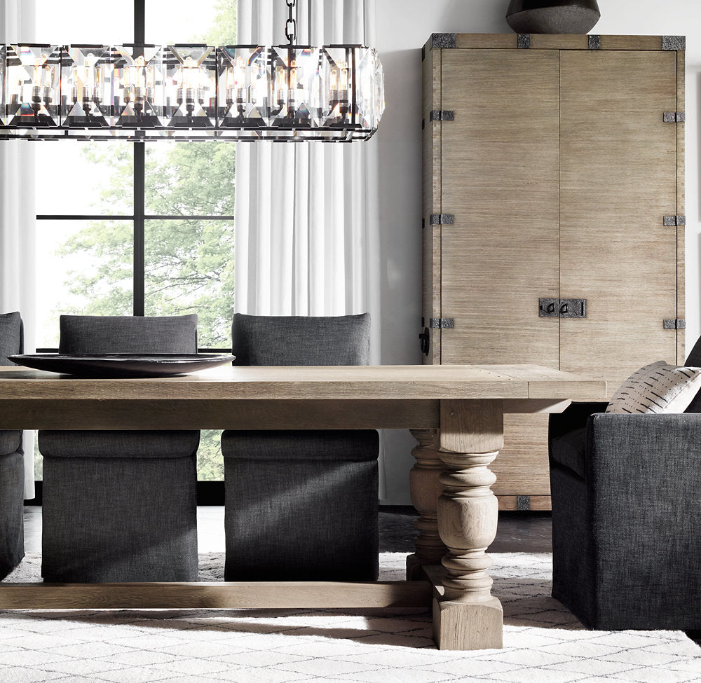 Rectangular Crystal Prism Gallery Chandelier