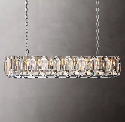 Rectangular Crystal Prism Gallery Chandelier