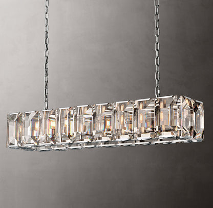 Rectangular Crystal Prism Gallery Chandelier