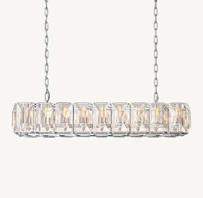 Rectangular Crystal Prism Gallery Chandelier