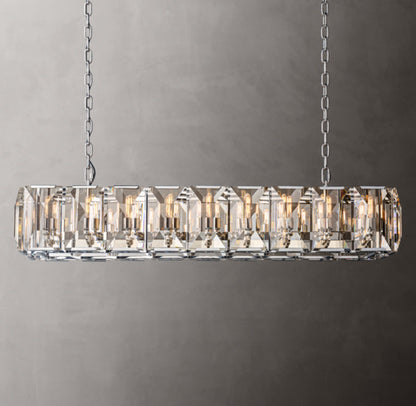 Rectangular Crystal Prism Gallery Chandelier