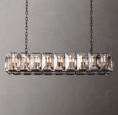 Rectangular Crystal Prism Gallery Chandelier