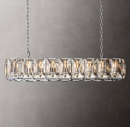 Rectangular Crystal Prism Gallery Chandelier