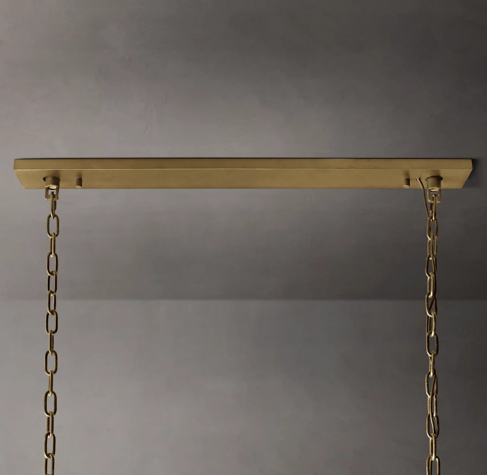 Rectangular Crystal Prism Gallery Chandelier