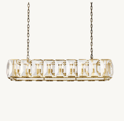 Rectangular Crystal Prism Gallery Chandelier