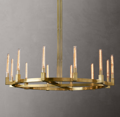 Ribbed Borosilicate Hurricane Chandelier