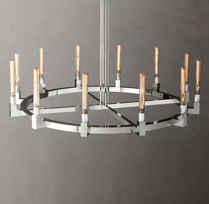 Ribbed Borosilicate Hurricane Chandelier