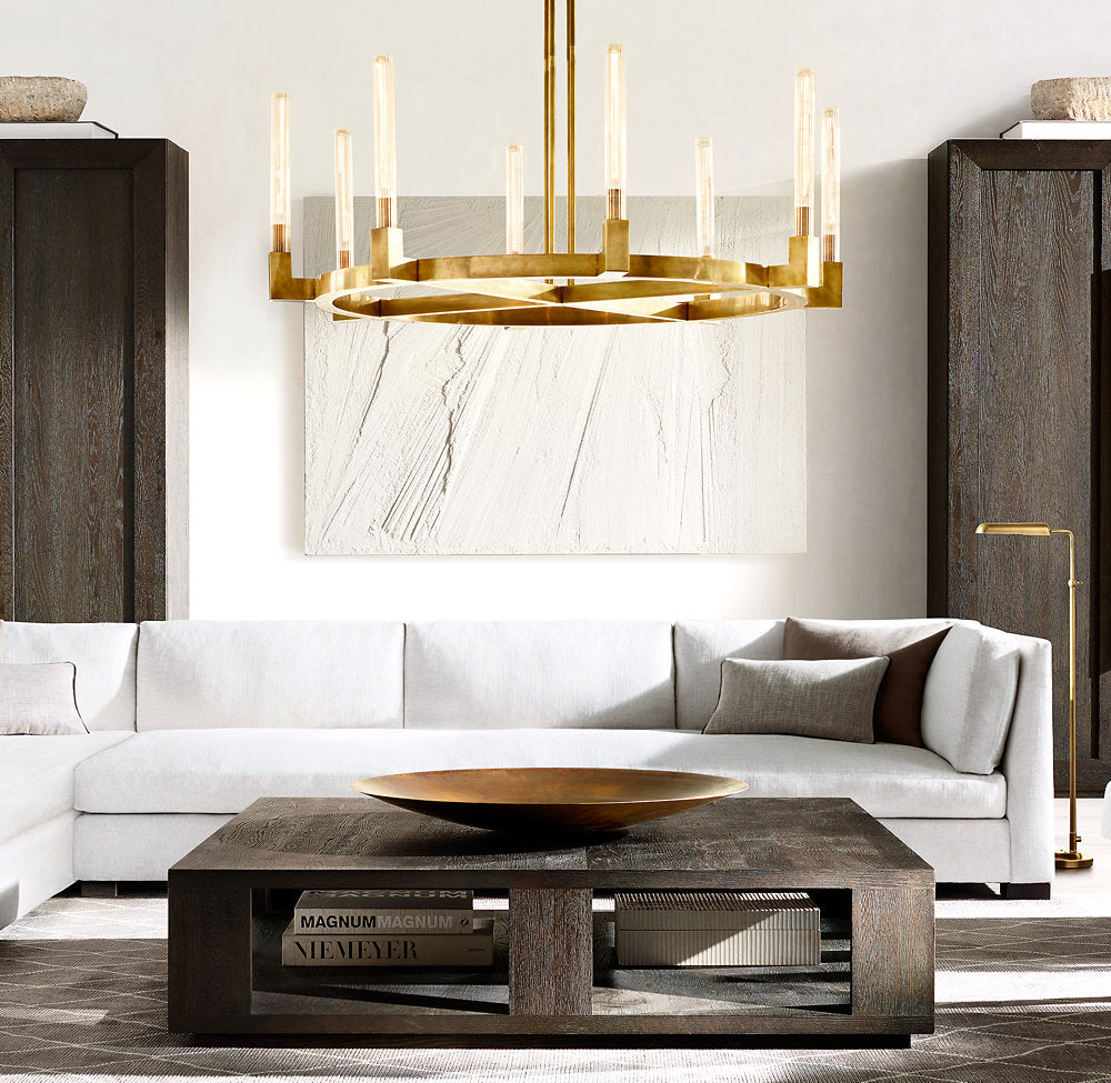 Ribbed Borosilicate Hurricane Chandelier