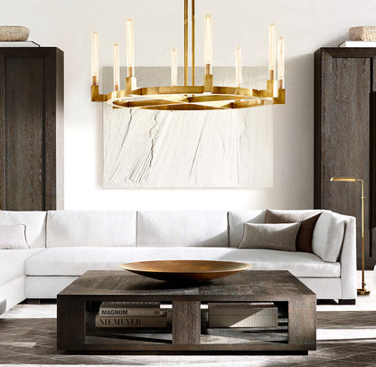 Ribbed Borosilicate Hurricane Chandelier